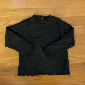 Zara Mock Neck Ribbed Long Sleeve Top Size 2/3